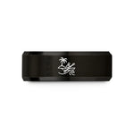 thoughtful presents for her – black tungsten island kayak wave wedding band