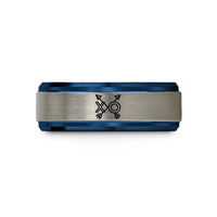 anniversary presents for wife – blue & grey tungsten play icons wedding band