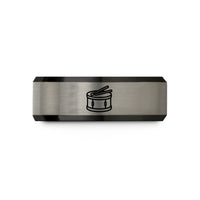 unique presents for her – black & grey tungsten snare drumsticks wedding band
