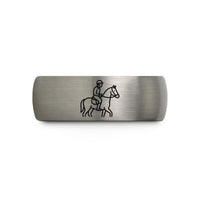 matching rings for couples – gray tungsten trail rider wedding band