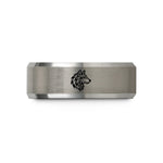 personalized presents for couples – black & grey tungsten tribal wolf wedding band