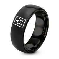 Couples Gifts for Him And Her – black tungsten us army star ring