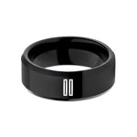 unique presents for him – black tungsten barline double wedding band
