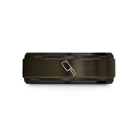 romantic presents for him – gunmetal & black tungsten cleaver wedding band