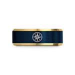 romantic presents for him – gold & blue tungsten doubloon rose wedding band