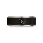 matching rings for couples – black & gray tungsten chisel wedding band