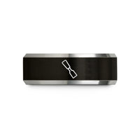 matching rings for couples – black & gray tungsten chisel wedding band