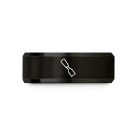 anniversary presents for couples – black tungsten chisel wedding band
