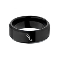 personalized presents for couples – black tungsten chisel wedding band