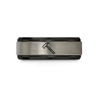 unique presents for couples – black & silver tungsten halligan bar wedding band