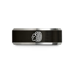 special presents for pairs – black & grey tungsten burnout tire track wedding band
