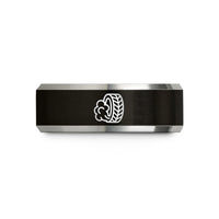 special presents for pairs – black & grey tungsten burnout tire track wedding band