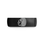 romantic present ideas couples – black tungsten burnout tire track wedding band