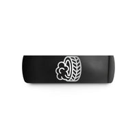 romantic present ideas couples – black tungsten burnout tire track wedding band