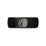 personalized presents for partners – black tungsten burnout tire track wedding band