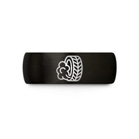 personalized presents for partners – black tungsten burnout tire track wedding band