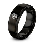 Couples Gifts for Valentine’s Day – black tungsten burnout tire track ring
