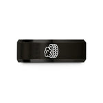 matching presents for lovers – black tungsten burnout tire track wedding band