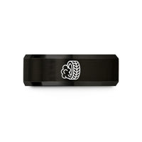 matching presents for lovers – black tungsten burnout tire track wedding band