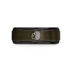 romantic present ideas couples – gunmetal & black tungsten burnout tire track wedding band