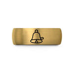 unique presents for couples – black & gold tungsten school bell wedding band