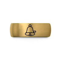 unique presents for couples – black & gold tungsten school bell wedding band