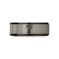 romantic presents for couples – black & blue & silver tungsten seven wedding band