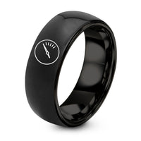 Couples Gifts for Valentines – black tungsten vu meter ring