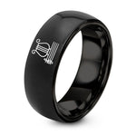 Couples Wedding Rings Set – black tungsten lyre clip ring