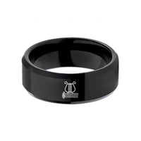 tungsten wedding ring set – black tungsten lyre clip wedding band