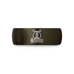 men and women rings – gunmetal & black tungsten lyre clip wedding band