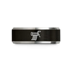 wedding bands for her – black & grey tungsten pasta maker wedding band