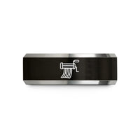 wedding bands for her – black & grey tungsten pasta maker wedding band