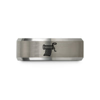 unisex tungsten wedding band – black & silver tungsten pasta maker wedding band