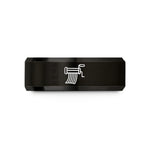 engraved rings for couples – black tungsten pasta maker wedding band