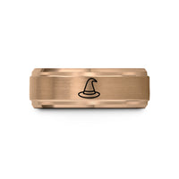 women’s promise band – rose gold tungsten witch hat wedding band