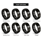 font options for inside engraving on black courier on bicycle rings