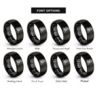 font options for inside engraving on black courier on bicycle rings