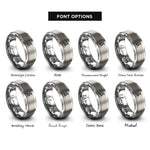 font options for inside engraving on silver courier on bicycle rings