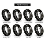font options for inside engraving on black & gray courthouse building rings