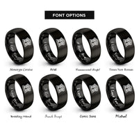 font options for inside engraving on black courthouse building rings