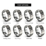 font options for inside engraving on silver courthouse building rings