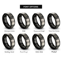 font options for inside engraving on black & gray courthouse columns ionic rings