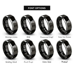 font options for inside engraving on black & silver courthouse columns ionic rings