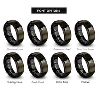font options for inside engraving on gunmetal & black courthouse columns ionic rings