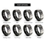 font options for inside engraving on black & grey courthouse facade rings