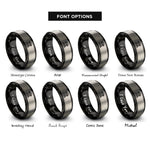 font options for inside engraving on black & gray courthouse facade rings
