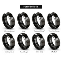 font options for inside engraving on black & grey courthouse facade rings