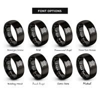 font options for inside engraving on black courthouse facade rings