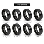 font options for inside engraving on black courthouse facade rings